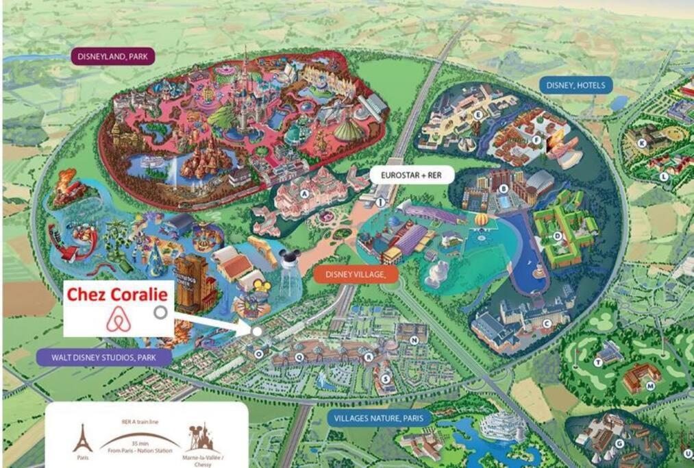 Le Royal Condo, 13 P, Wifi & Parking A Disneyland Chessy  Exterior photo